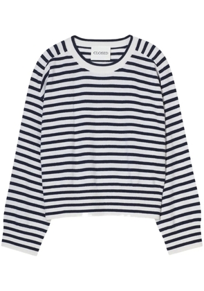 Closed striped cashmere sweater - Blue