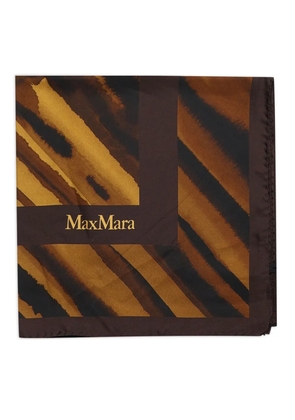 Max Mara striped-pattern silk scarf - Brown