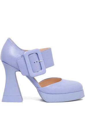 AGL 110mm buckle-strap platform pumps - Purple