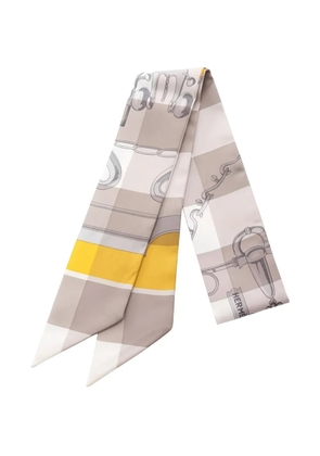 Hermès Pre-Owned 2010 Mors et Gourmettes ribbon scarf - Neutrals