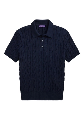 Ralph Lauren Purple Label cable-knit polo shirt - Blue