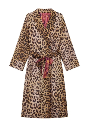MALIPARMI leopard print belted coat - Brown