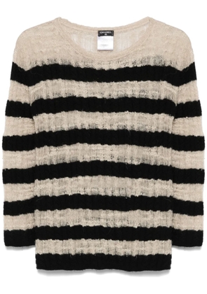 CHANEL Pre-Owned 2010s striped sweater - Neutrals