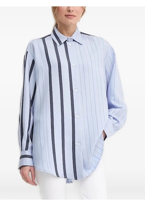 Sandro Ferrone striped-panel shirt - Blue