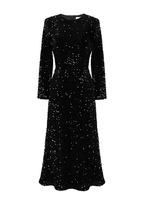 POST MERIDIEM sequin-embellished velvet midi dress - Black
