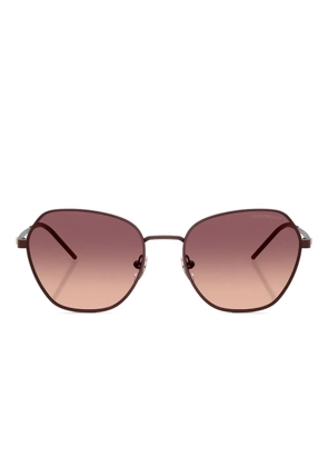 Emporio Armani geometric-frame sunglasses - Matte Bordeaux