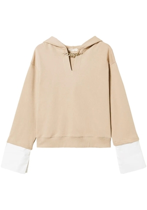 TWINSET Oval T chain hoodie - Neutrals