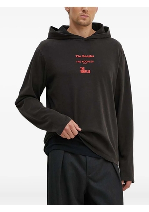 The Kooples logo-detail long-sleeve hoodie - Black