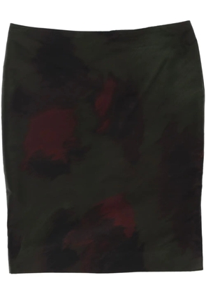 Hermès Pre-Owned 2010s patterned silk skirt - Green