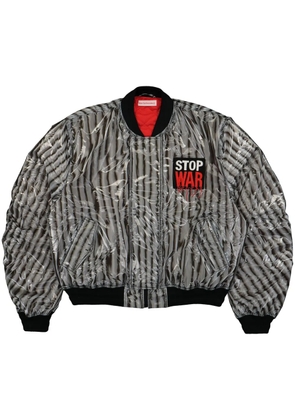Walter Van Beirendonck logo-patch bomber jacket - Black