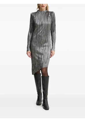 Bruuns Bazaar pleated puff-sleeve midi dress - Silver