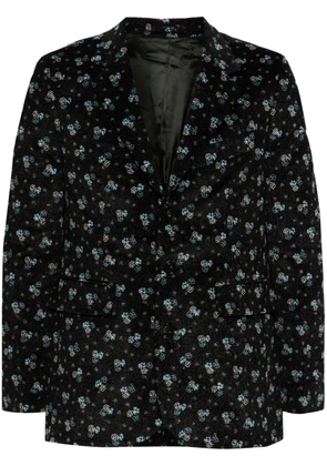 BODE Chicory floral-print corduroy blazer - Black