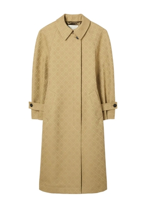 Tory Burch T-monogram jacquard trench coat - Brown