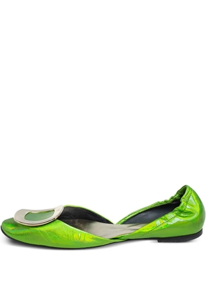 Roger Vivier Vintage metallic leather ballet flats - Green