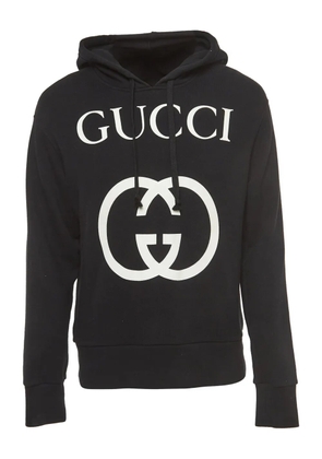 Gucci Pre-Owned logo-print cotton hoodie - Black
