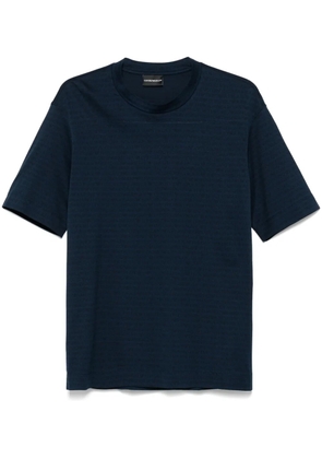 Emporio Armani logo-jacquard T-shirt - Blue