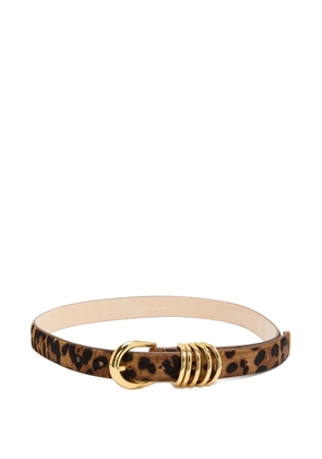 Déhanche leopard-print calf-hair belt - Brown