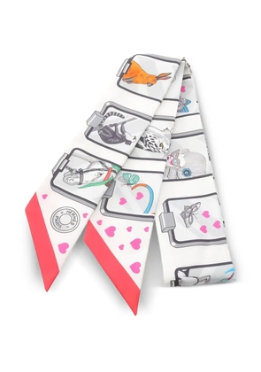 Hermès Pre-Owned 2020S Story ribbon scarf - White