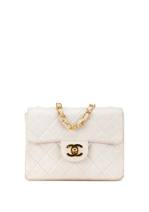 CHANEL Pre-Owned 1989-1991 Mini Square Classic Lambskin Single Flap crossbody bag - White