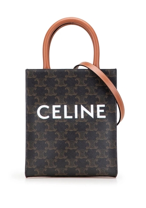 Celine Pre-Owned 2018-2025 Mini Triomphe Coated Canvas Vertical Cabas satchel - Brown