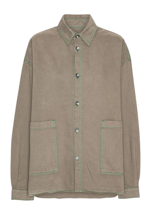 Henrik Vibskov double-pocket contrast-stitching shirt - Neutrals