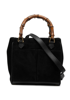 Gucci Pre-Owned 20th Century Suede Bamboo satchel - Black