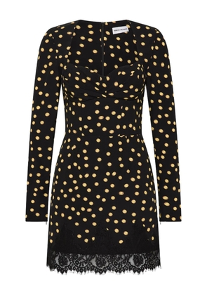 Rebecca Vallance Millie polka-dot lace-trimmed mini dress - Black