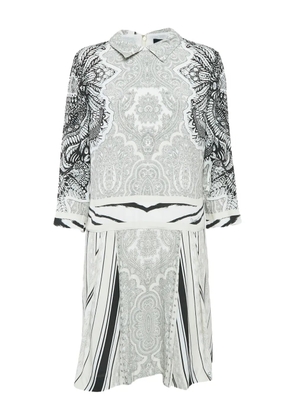 Roberto Cavalli Vintage pre-owned printed long-sleeve midi dress - White