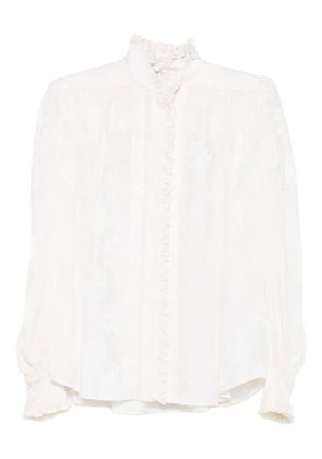 Chloé ruffled jacquard blouse - White