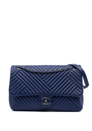CHANEL Pre-Owned 2015-2016 Large Lambskin CC Crossing Flap shoulder bag - Blue
