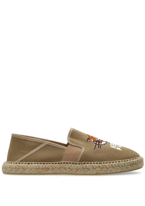 Kenzo Tiger-embroidered espadrilles - Brown