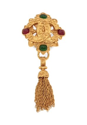 CHANEL Pre-Owned 1994 Gripoix tassel-detail brooch - Gold