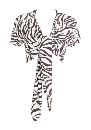 Max Mara Favore zebra-pattern top - White