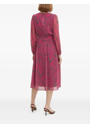 Joop! wrap-neck abstract-print midi dress - Pink