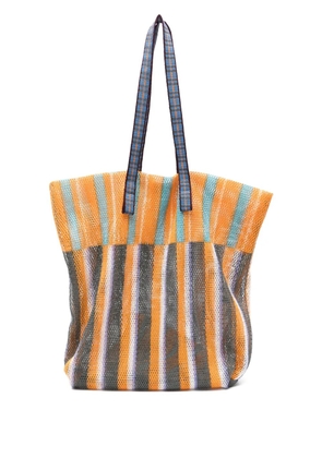 Épice striped mesh tote bag - Orange