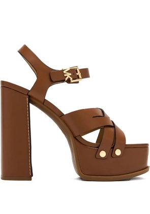 Michael Kors 127mm Nora platform crisscross sandals - Brown