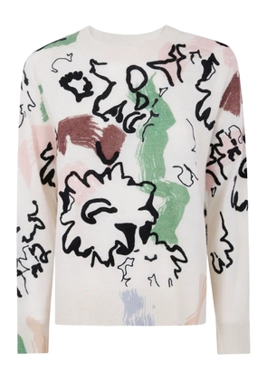Paul Smith abstract-print crew-neck jumper - White