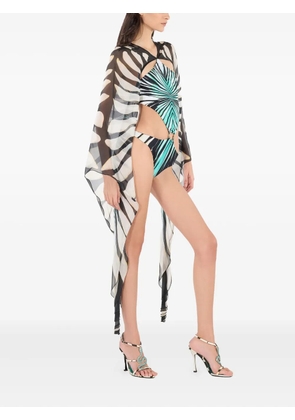 Roberto Cavalli sheer Ray Of Sea printed cover-up - Blue
