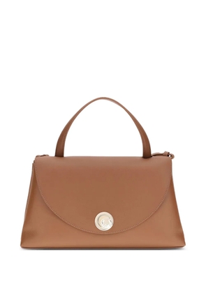 Coccinelle Nikla curved-top circular-detail tote bag - Brown