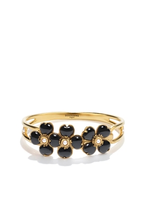 Goossens 24kt gold plated Clover quartz and pearl bracelet