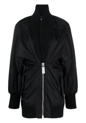 Off-White puff-sleeve zipped minidress - Black