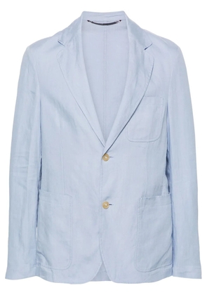 Canali single-breasted linen blazer - Blue