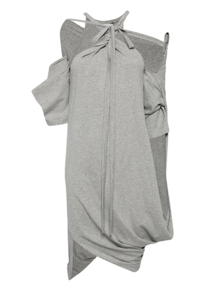 pushBUTTON asymmetric draped dress - Grey