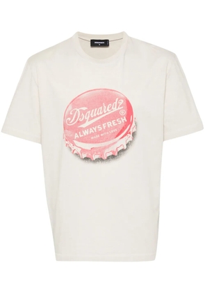 DSQUARED2 graphic-print cotton T-shirt - Neutrals