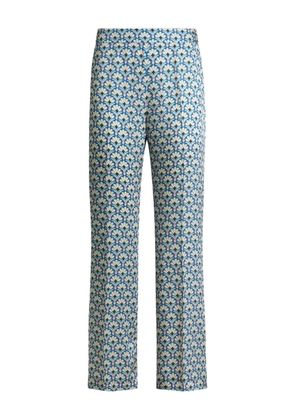 ETRO palm-motif bootcut trousers - Blue