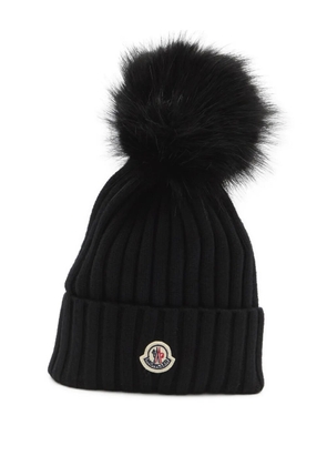 Moncler ribbed knit pom-pom beanie - Black