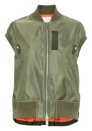 sacai box-pleat detail vest - Green