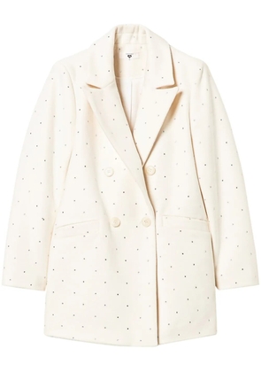 TWINSET rhinestone-embellished coat - Neutrals