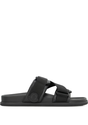 Moncler Mon Summer double-strap leather sandals - Black