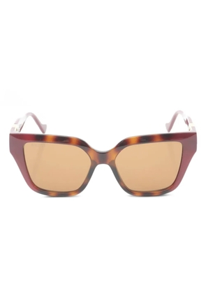 Gucci Pre-Owned 2020s tortoiseshell-pattern square-frame sunglasses - Brown